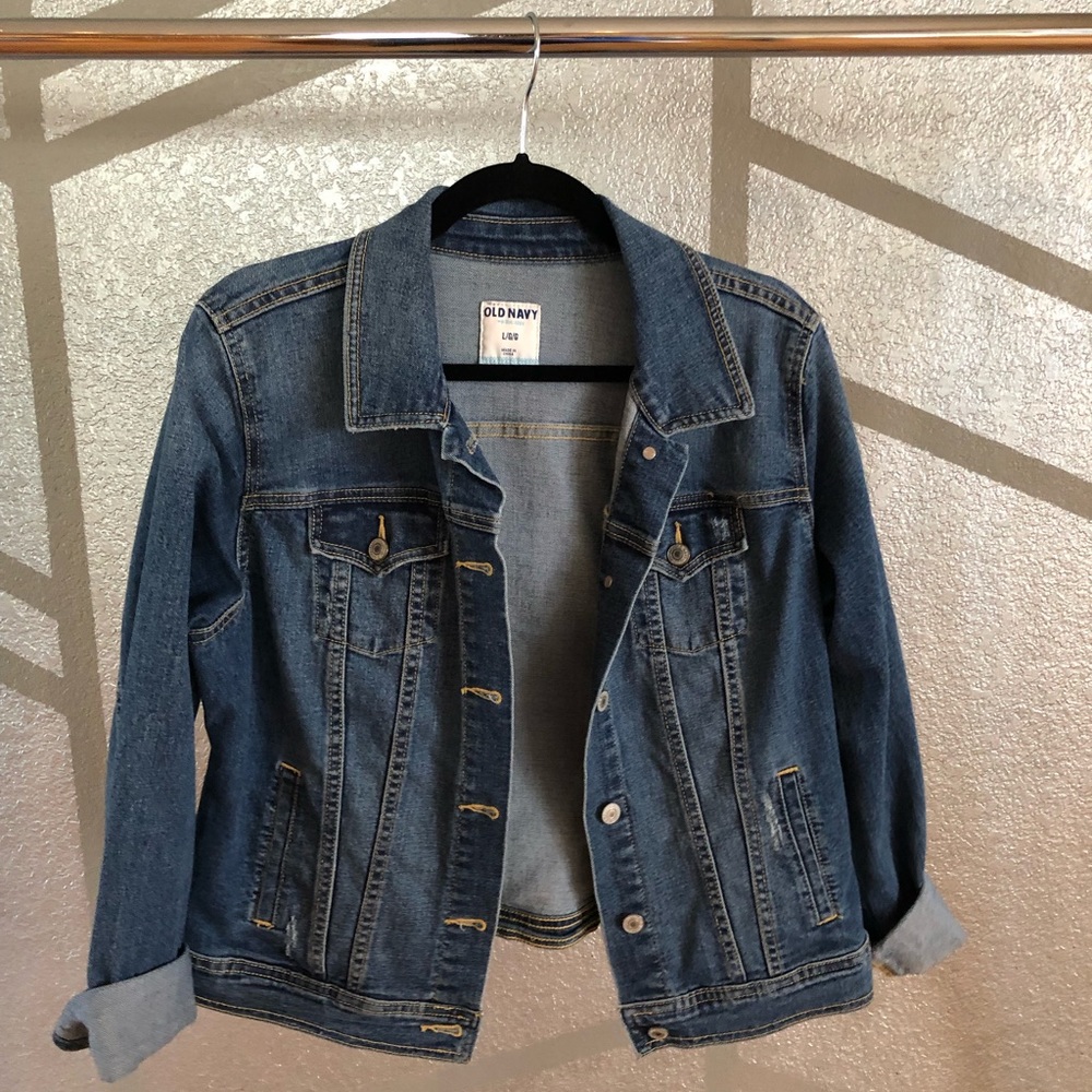 Denim jacket with light distressing